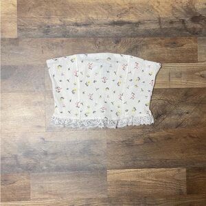 Floral Lace-Trimmed Tube Top